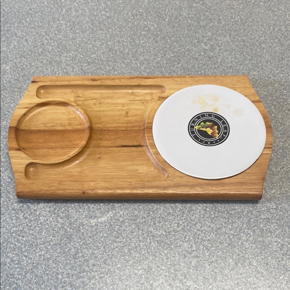 Brown Wooden and White Charcuterie Board with Modern Design